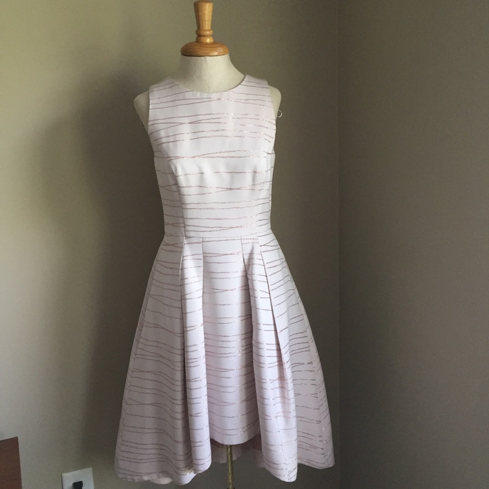 Shoshanna Coraline Fit & Flare Dress Hi Low Pink